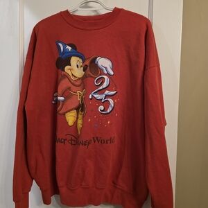 Vintage Disney Red 25th Anniversary Mickey Mouse Crewneck Sweater Xxl